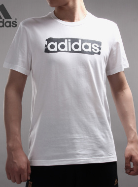 Adidas/阿迪达斯官方正品男子LOGO圆领运动短袖T恤DV3050 CX4986