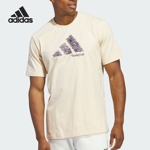 篮球运动圆领透气短袖 Adidas 男士 新款 T恤IN6361 阿迪达斯正品