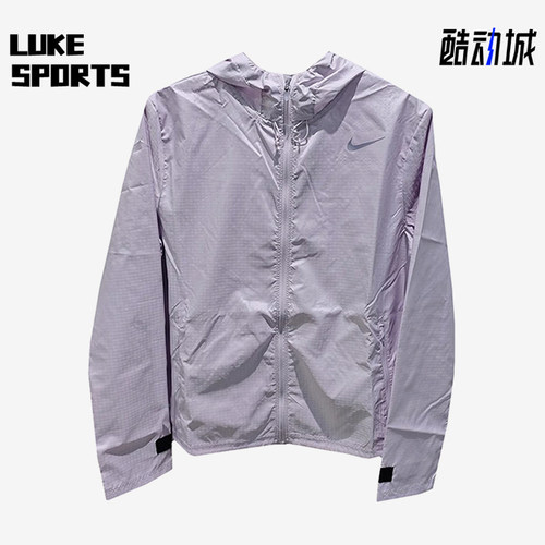 Nike/耐克正品夏季女士拉链跑步运动梭织连帽防晒外套CU3218-511