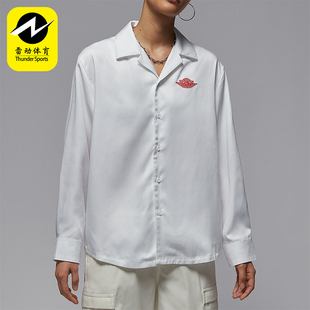 Nike JORDAN女士休闲简约翻领宽松透气衬衫 IH2538 100 耐克正品