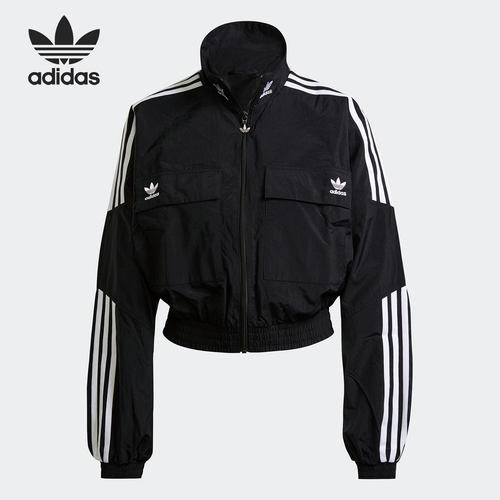Adidas/阿迪达斯正品三叶草女子高立领宽松运动外套 H22875