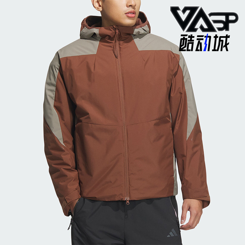 Adidas/阿迪达斯正品秋冬新款男士梭织拼接加绒外套JZ8414