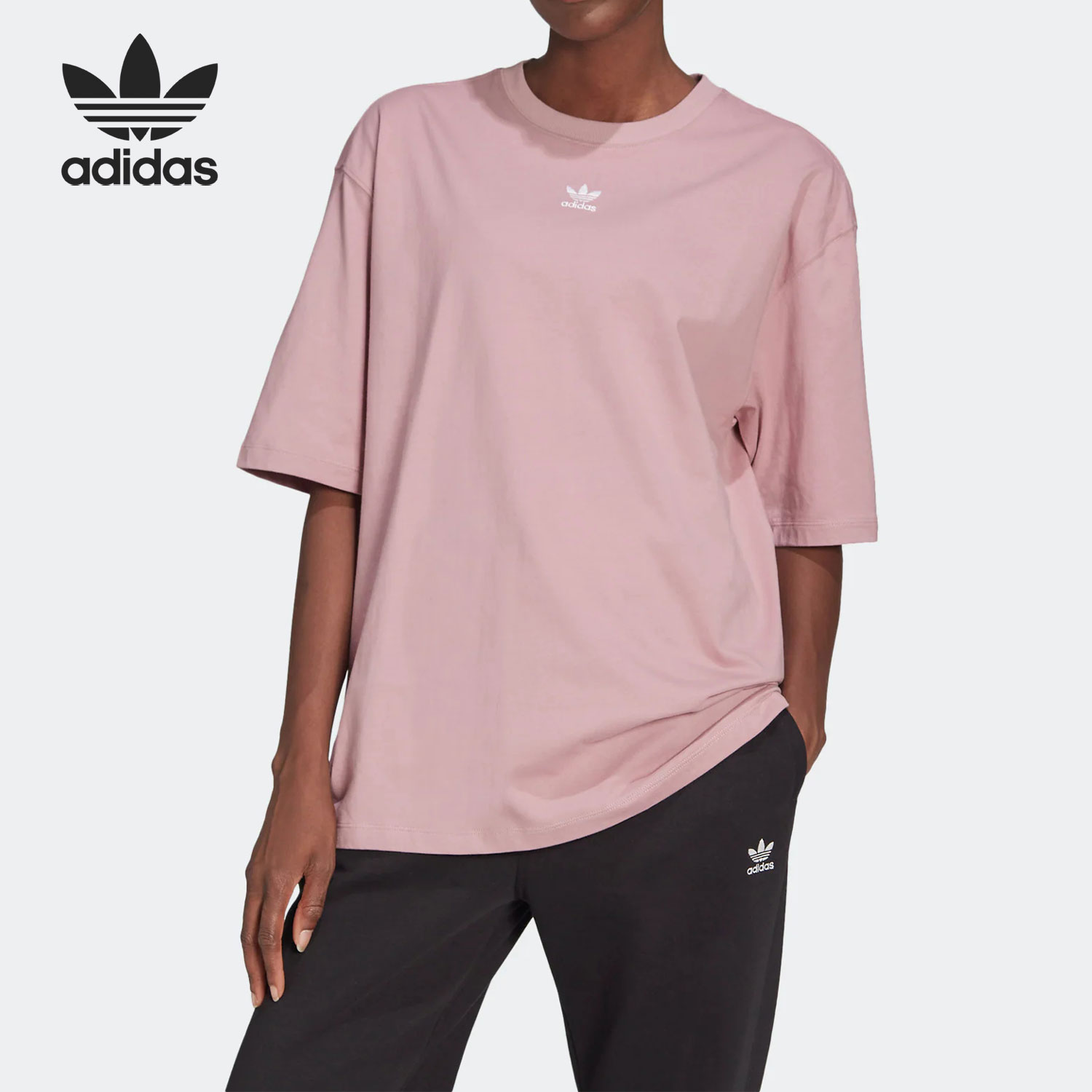 Adidas/阿迪达斯正品当季新款三叶草女子运动休闲T恤HF7475