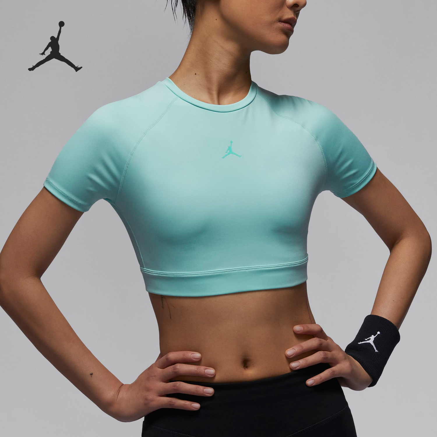 Nike/耐克正品Jordan女士透气紧身运动针织短袖T恤FV6928-368