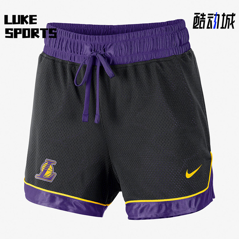 Nike/耐克正品NBA新款女黑紫色球类运动篮球短裤AV0211-010