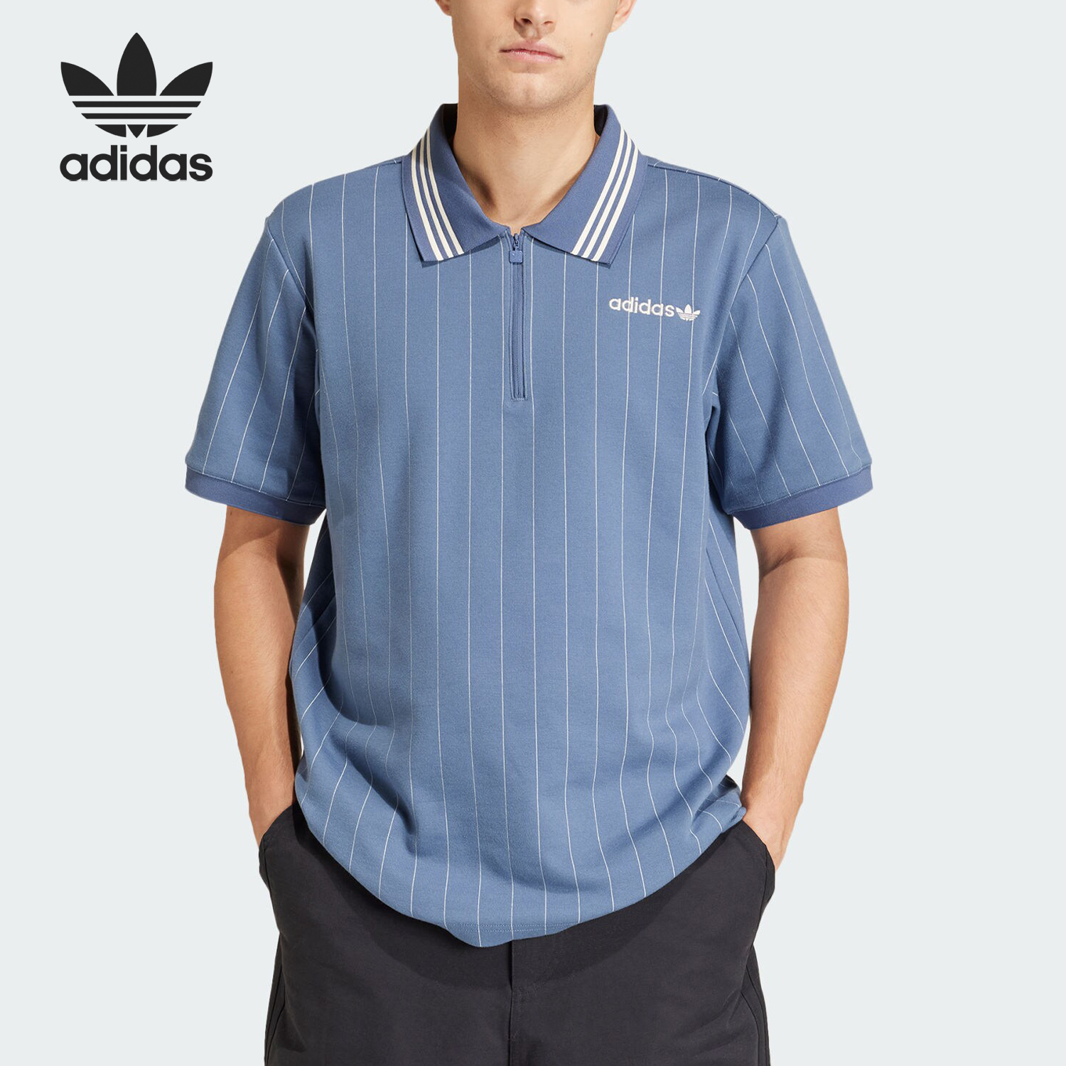 Adidas/阿迪达斯官方正品三叶草男士运动短袖翻领POLO衫IR9394