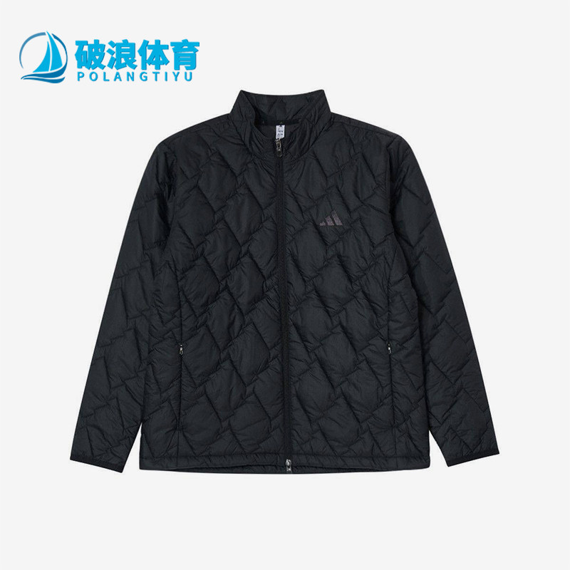 Adidas/阿迪达斯正品立领长袖棉服新款男黑色保暖棉服KD7995