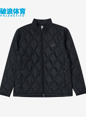 Adidas/阿迪达斯正品立领长袖棉服新款男黑色保暖棉服KD7995
