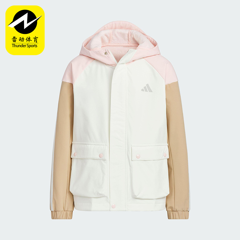 Adidas/阿迪达斯正品WOVEN JACKET儿童连帽保暖休闲外套KS0651