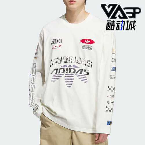 Adidas/阿迪达斯正品三叶草男士透气宽松运动赛车时尚长袖KH1200