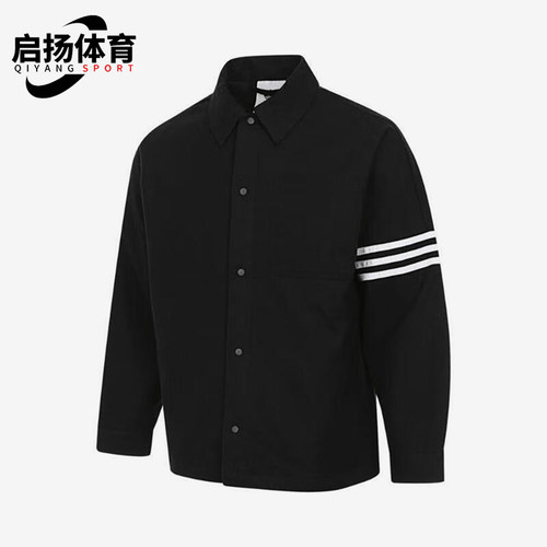 Adidas/阿迪达斯正品三叶草男士休闲翻领三条纹外套JC9906