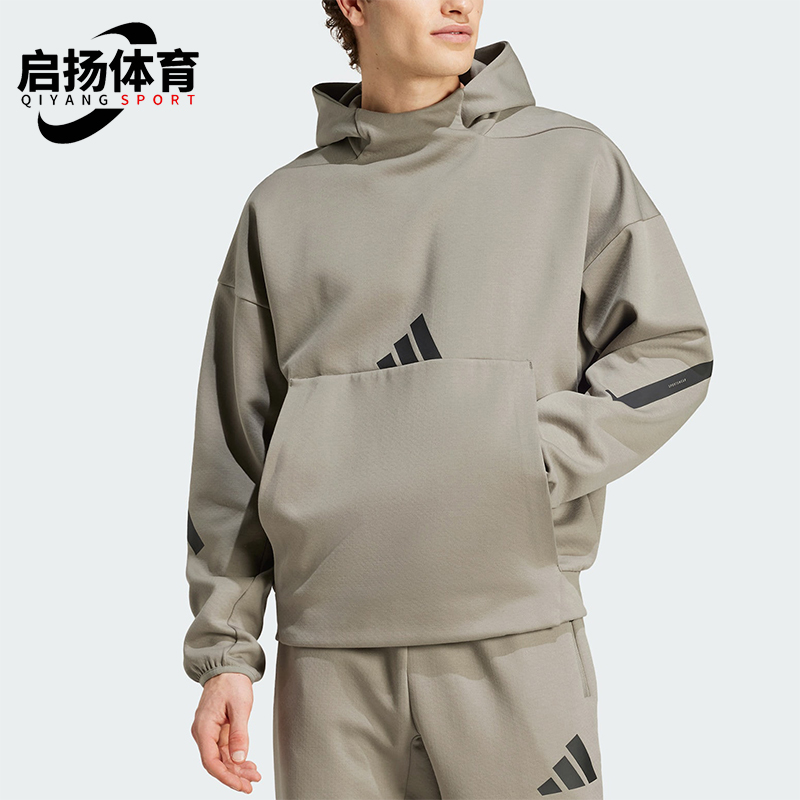 阿迪达斯男士连帽宽松保暖卫衣