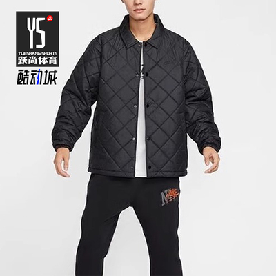 耐克男士保暖户外宽松翻领棉服