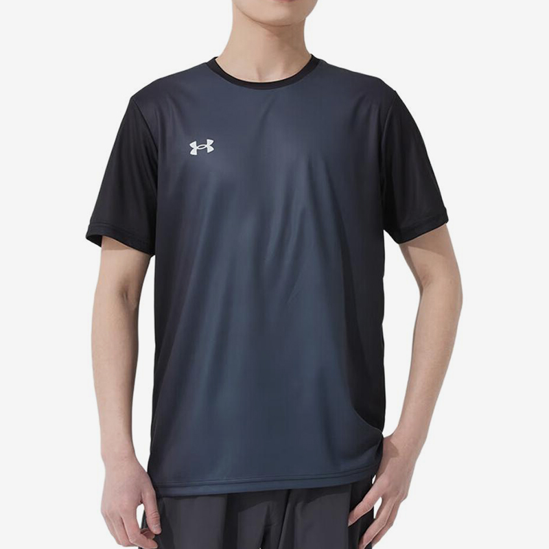 UA/安德玛正品2025新款男女同款针织足球亲肤短袖T恤25500510-010
