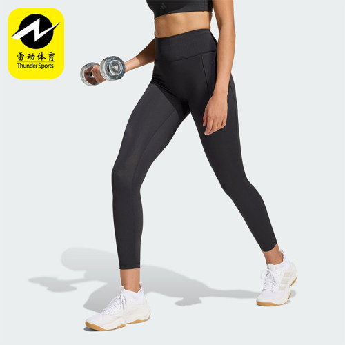 Adidas/阿迪达斯正品OPTIME新款女黑色紧身经典运动九分裤JZ1271
