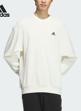 Adidas/阿迪达斯官方正品V LABEL FT CREW男女简约宽松卫衣JM9111