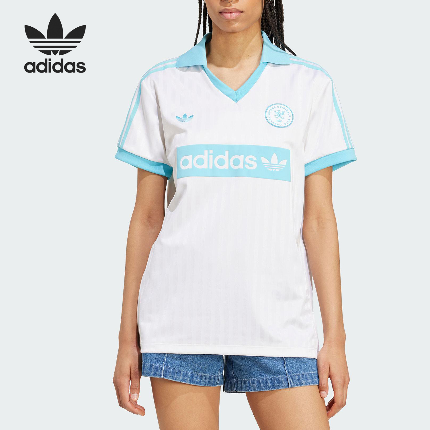 Adidas/阿迪达斯官方正品夏季三叶草女士轻盈短袖POLO衫JZ0848