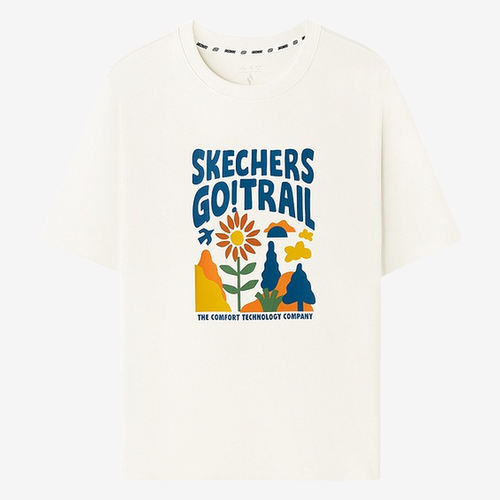 Skechers斯凯奇正品儿童款经典时尚印花短袖T恤L225U197-06B7