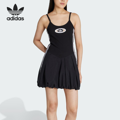 Adidas/阿迪达斯官方正品三叶草女士千禧风时尚吊带泡泡裙KC8798