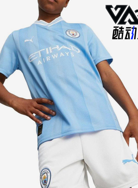 Puma/彪马正品夏季款儿童休闲V领针织条纹透气运动短袖770441-01