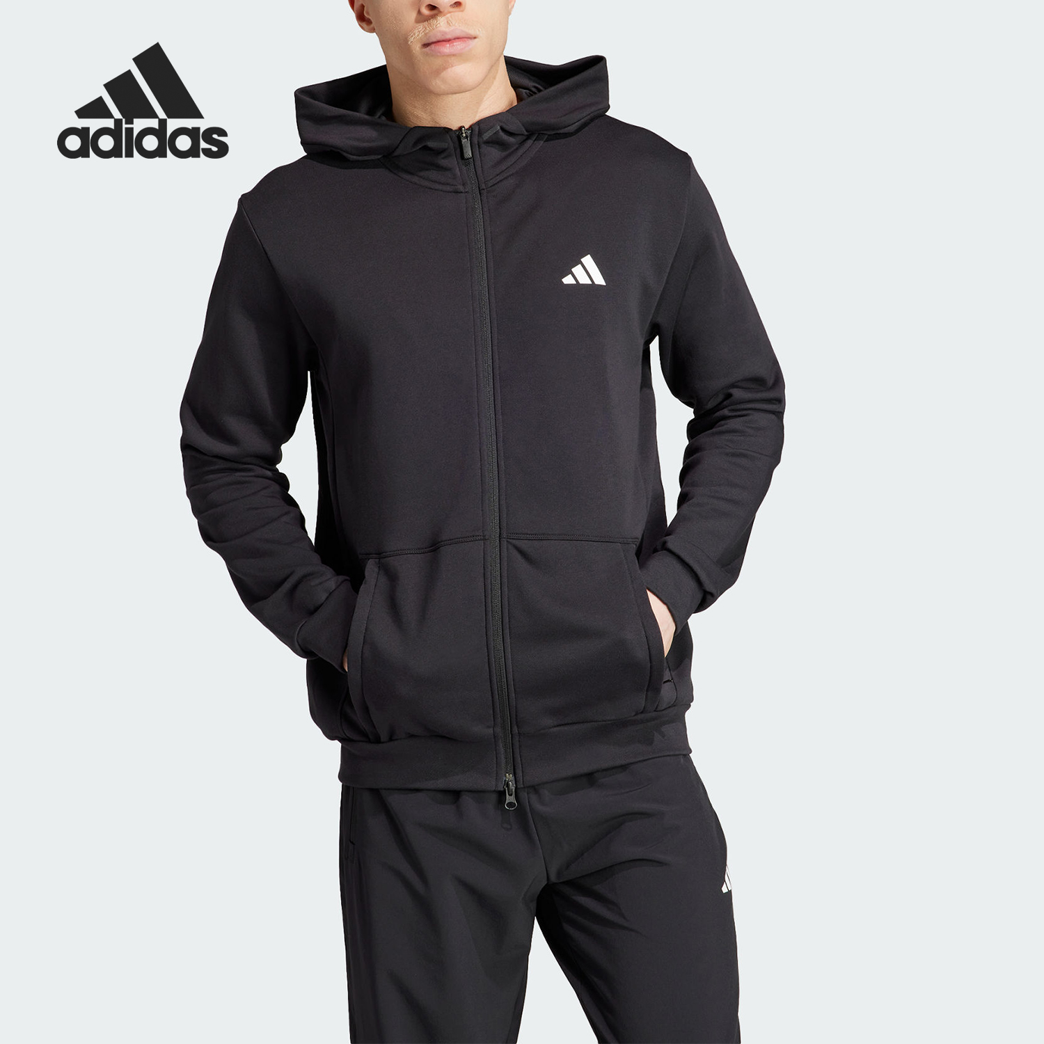 Adidas/阿迪达斯男士运动健身连帽外套IT4308