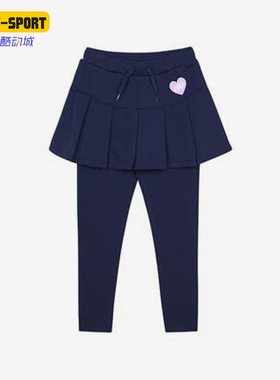 Skechers/斯凯奇正品假两件女童针织短裙配紧身长裤L122G073-007D