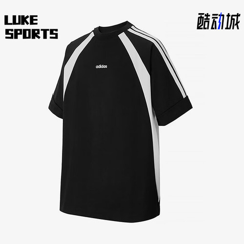 Adidas/阿迪达斯正品夏季款男士拼接针织经典户外休闲短袖KB8502