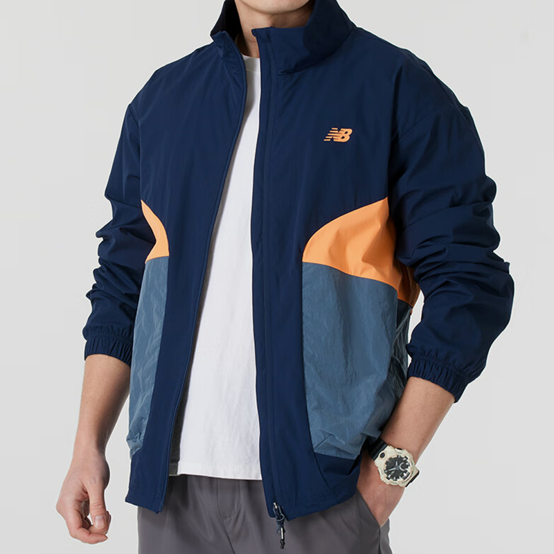 New Balance/NB正品运动男子梭织拉链织立领夹克外套NAF13311-NV