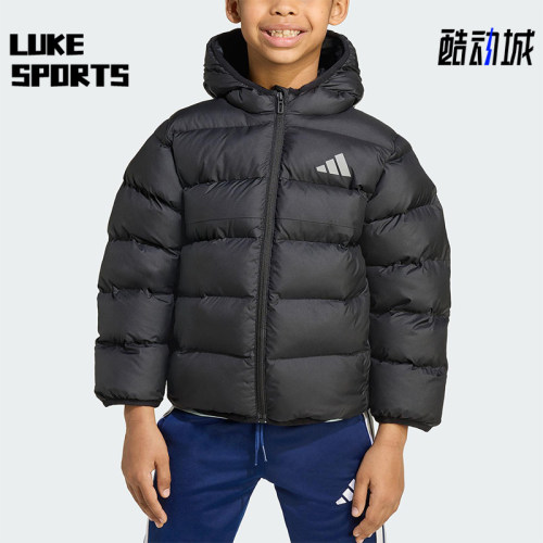 Adidas/阿迪达斯正品2025小童反光简约运动休闲保暖棉服JM8864