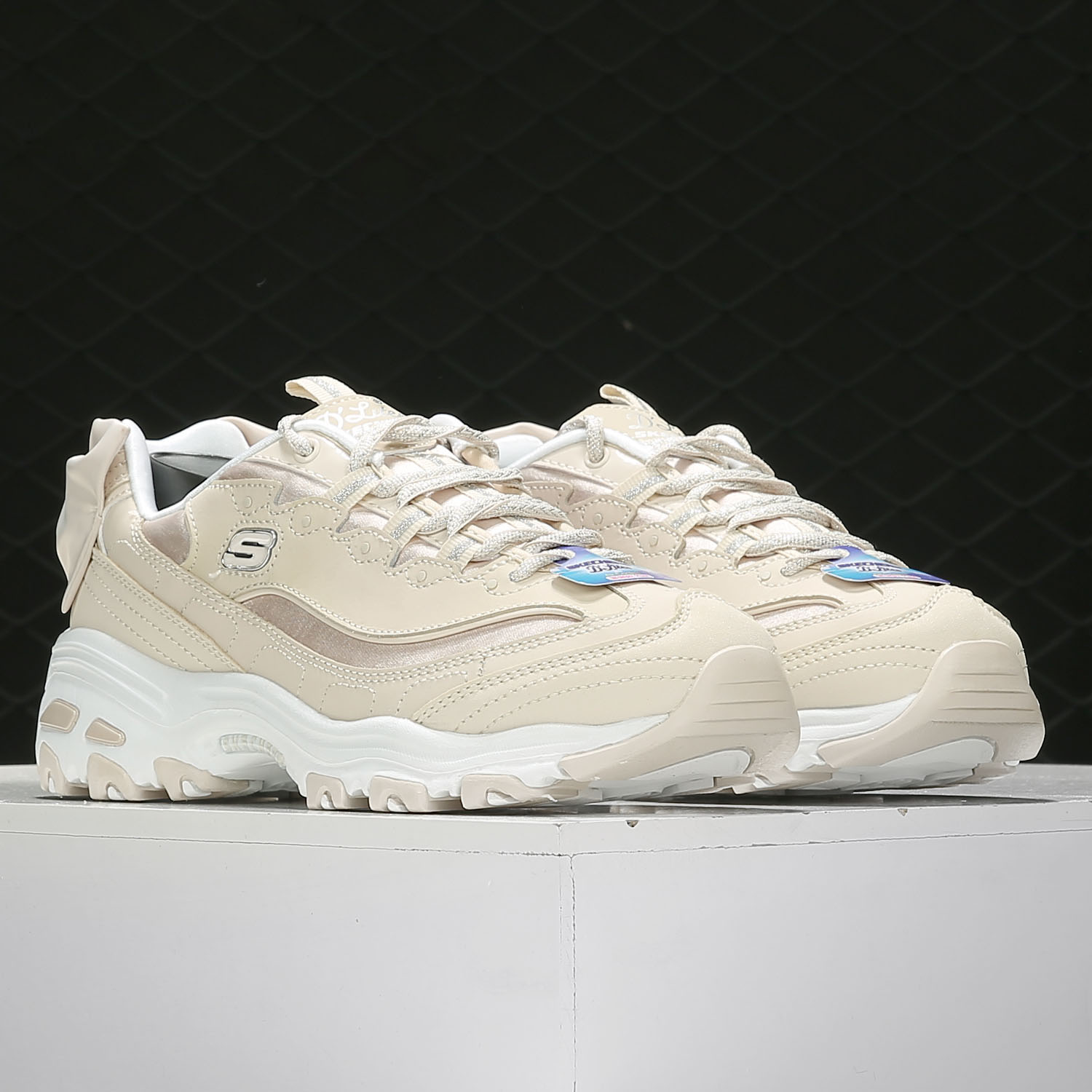 Skechers/斯凯奇正品 当季新款女子松糕熊猫鞋老爹鞋蝴蝶结休闲鞋