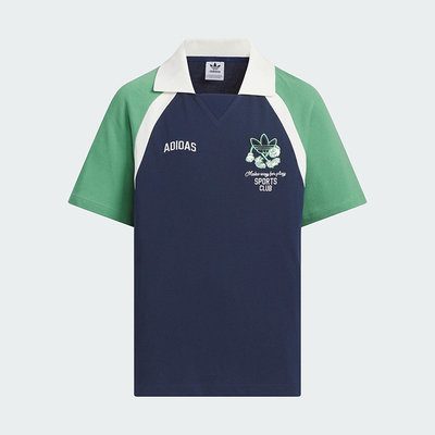 Adidas/阿迪达斯正品三叶草大童翻领拼接经典运动POLO衫JV5295