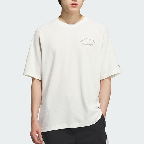 Adidas/阿迪达斯正品2025夏季款男士简约透气经典户外短袖KF0130