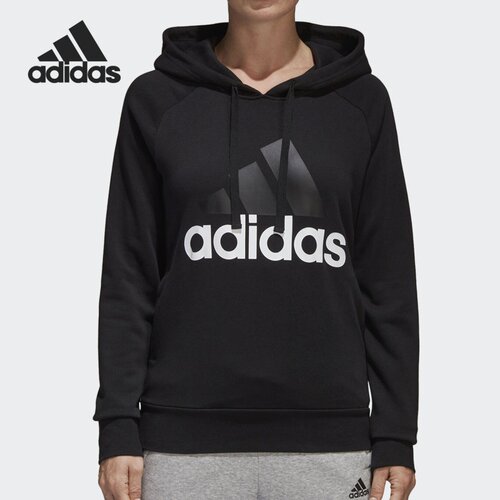 Adidas/阿迪达斯正品女子LOGO 连帽运动卫衣套头衫 S97081
