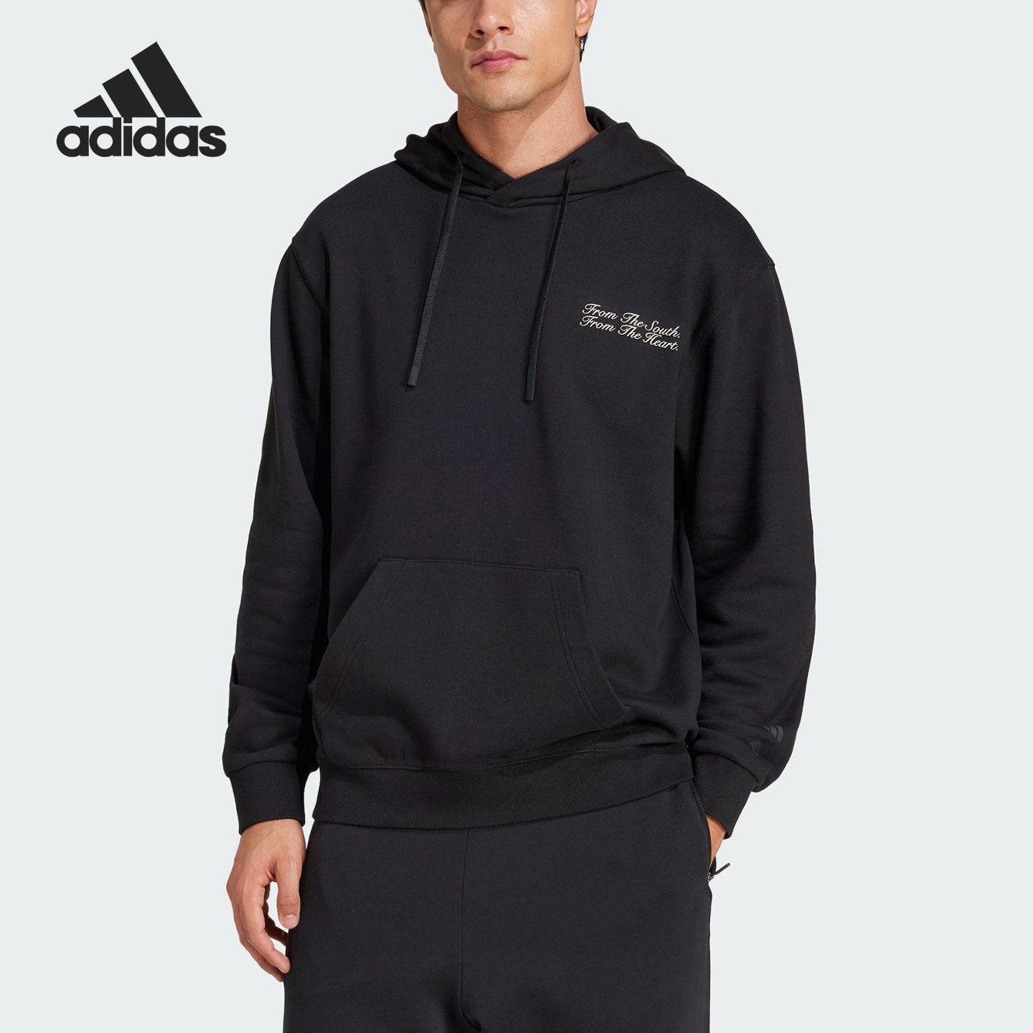 Adidas/阿迪达斯官方正品2025春秋款男士针织宽松足球卫衣JF0577