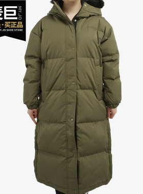 Adidas/阿迪达斯新款女子长款连帽毛领保暖羽绒服EH3982 3981