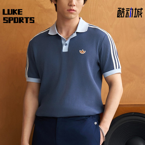 Adidas/阿迪达斯正品三叶草男士针织华夫格运动休闲POLO衫KX1230
