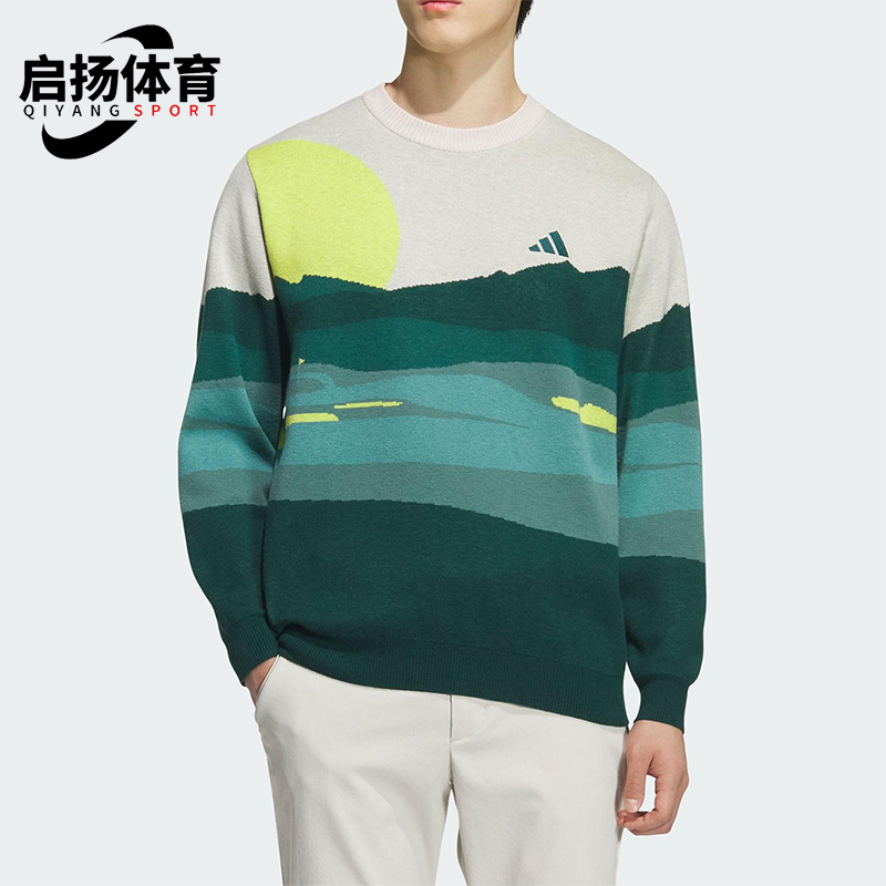Adidas/阿迪达斯正品2025秋季款男士运动圆领高尔夫套头衫JL7951