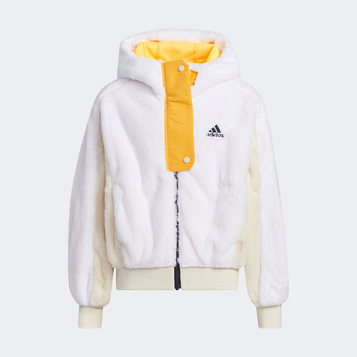Adidas/阿迪达斯正品KNIT JACKET大童连帽时尚保暖针织外套H45057
