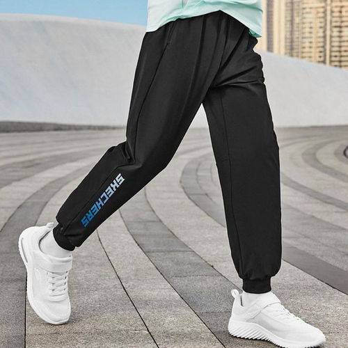 Skechers/斯凯奇正品春秋款儿童休闲系带松紧针织长裤P225K086