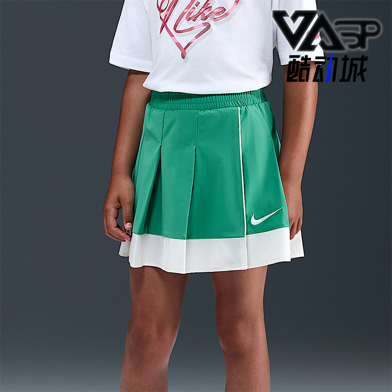 Nike/耐克正品2025夏季款小童休闲梭织网球透气半身裙IO2537-324