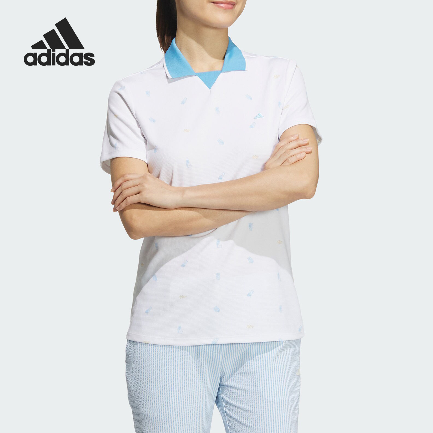 阿迪达斯女士高尔夫短袖POLO衫