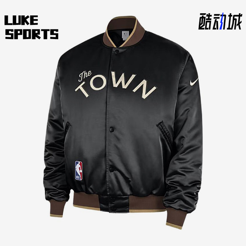 Nike/耐克正品NBA新款男黑棕色球类运动经典保暖棒球服HQ5764-010