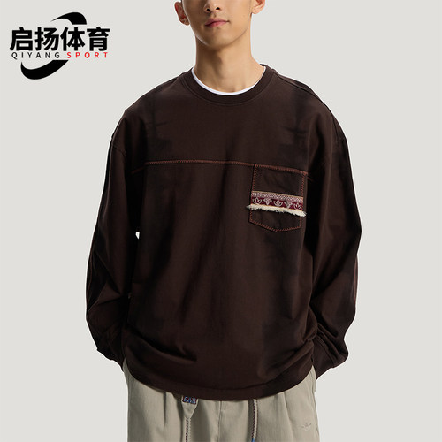 Adidas/阿迪达斯正品三叶草男士复古针织运动宽松长袖T恤KW5672