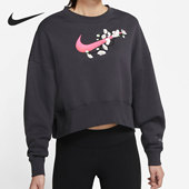 Nike 062 DJ4136 耐克正品 女子花卉刺绣加绒宽松运动套头卫衣