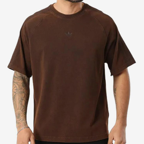 Adidas/阿迪达斯正品三叶草新款男棕色街头短袖T恤KD0743