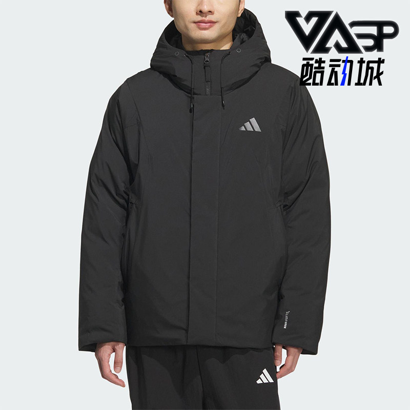 Adidas/阿迪达斯正品2025秋季款男士日常保暖连帽羽绒服KC2509