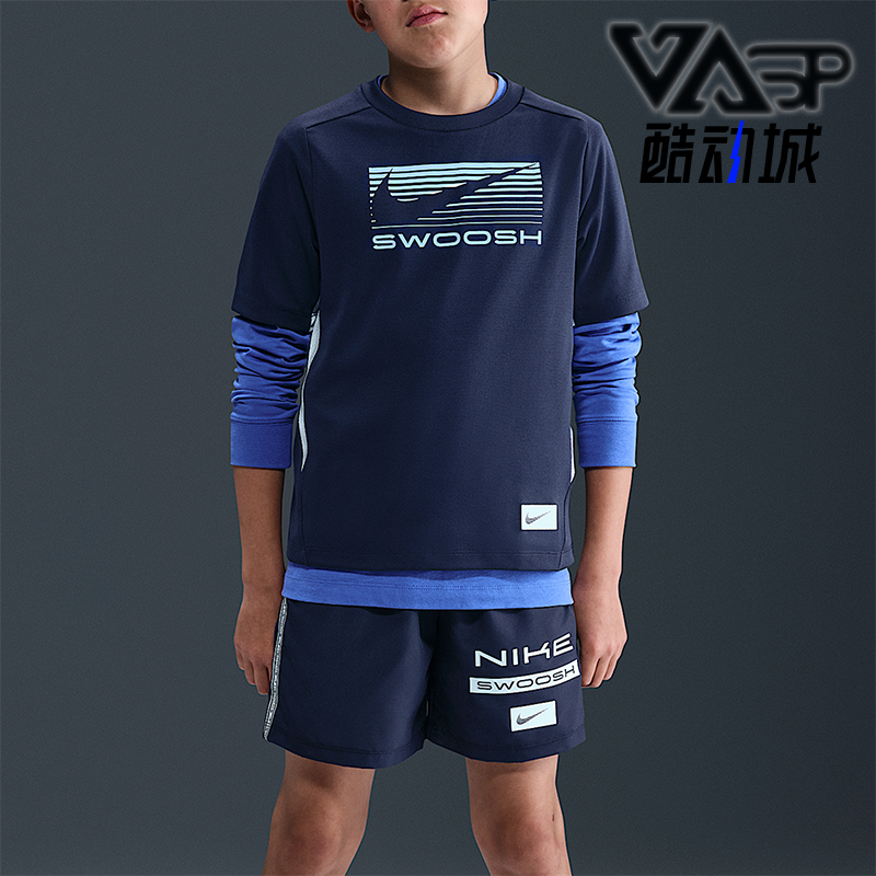 Nike/耐克正品Dri-FIT大童运动印花透气休闲耐穿短袖HJ3743-410
