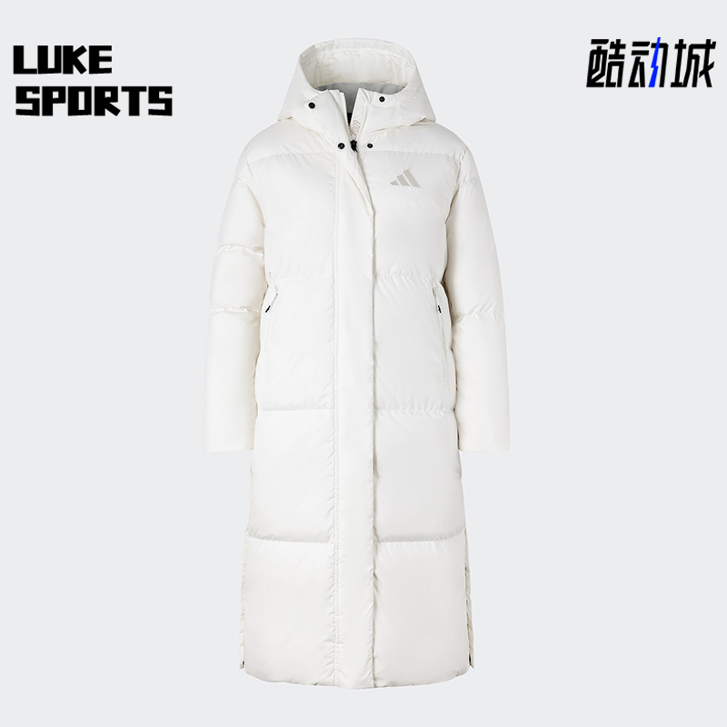 Adidas/阿迪达斯正品新款女士简约超轻保暖长款羽绒服JV6196