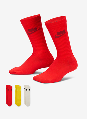 Nike/耐克正品x LEGO男女时尚中筒经典运动袜三双装HV9635-900