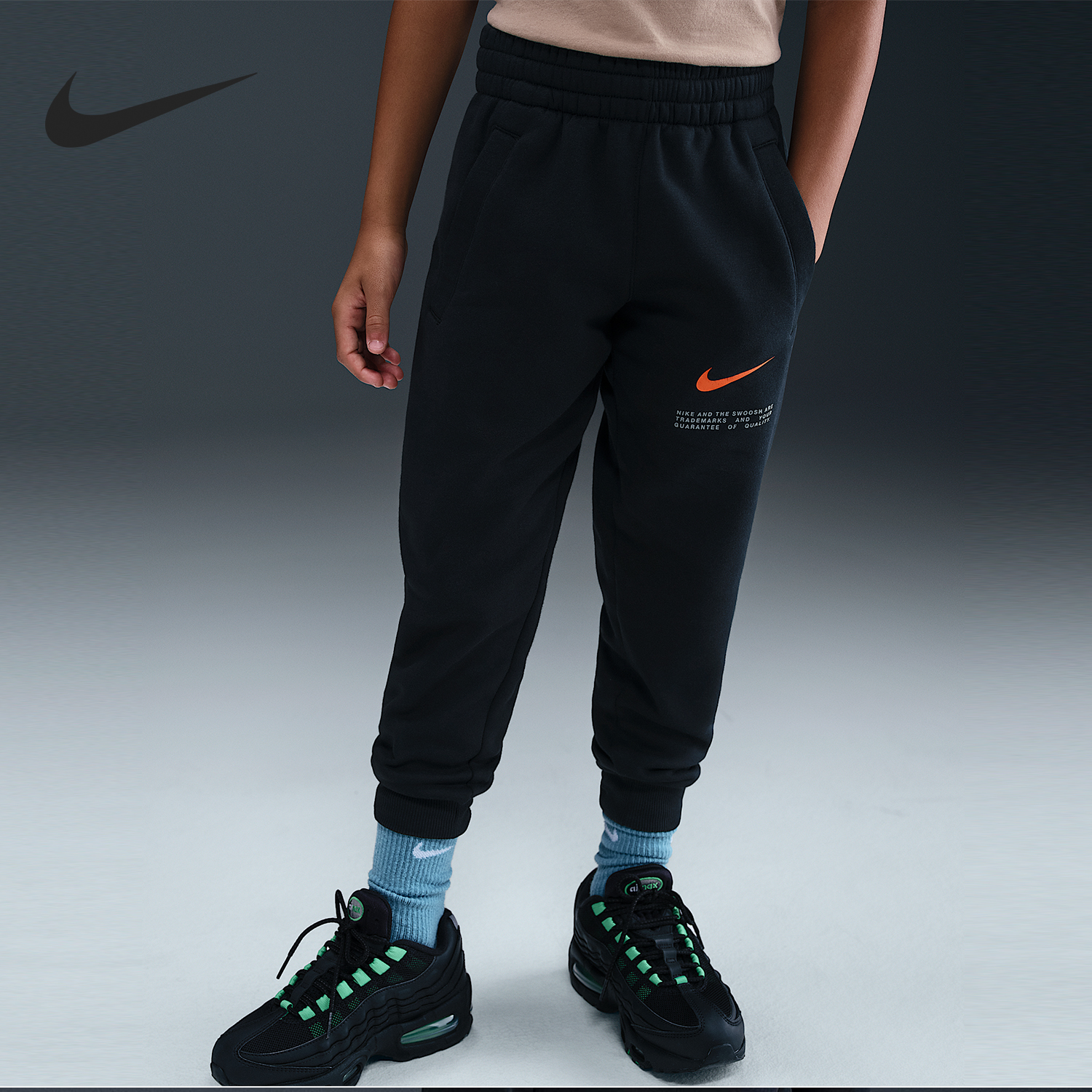 Nike/耐克正品Sportswear大童束脚加绒针织长裤HV0393-010